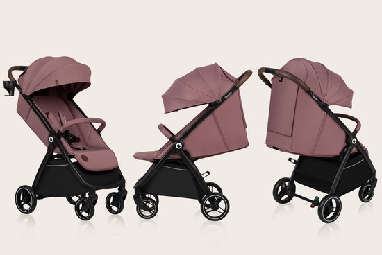 Lionelo Ingrid Buggy - Kinderwagen tot 22 kg - Auto-Folding Systeem - 360° EVA Wielen - XXL Luifel met UPF50+ - Verstelbare Rugleuning en Voetsteun - Panoramisch Ventilatiepaneel - Bekerhouder en Mand van Merkloos — afbeelding 3