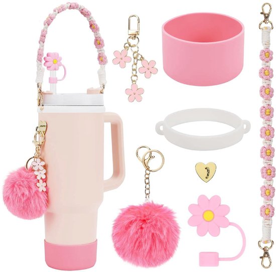 LUOJINYI 15 Stück Stanley Cup Zubehör, Accessoires für 800 ml - 1100 ml, Zubehör Blau (Becher nicht enthalten
