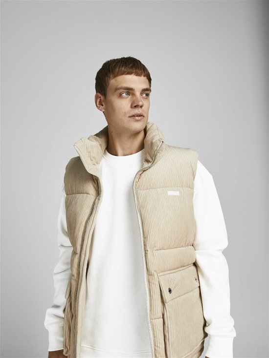 JACK & JONES Star basic sweat ras du cou coupe classique - sweat homme en coton mélangé avec col rond - blanc cassé - Taille : S