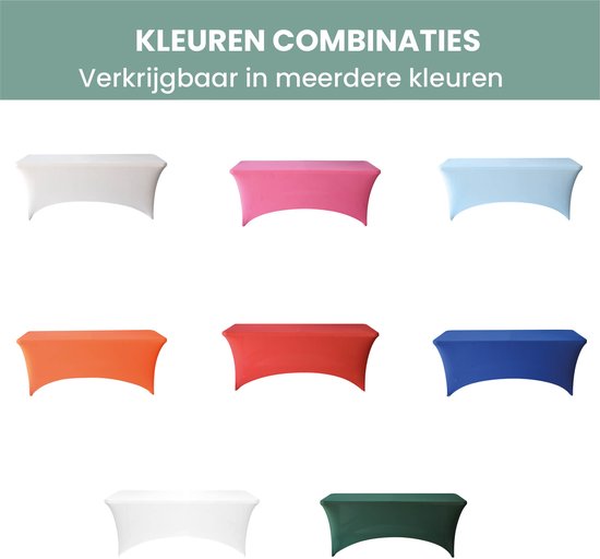 Nappe Zwart – 180 x 75 x 75 cm – Extra Épaisse – Housse Extensible de Luxe pour Table Pliante, Table de Buffet, Table de Fête, Table de Jardin et de Camping – Rok de Table Anti-Rayures et Anti-Froissement avec Sac de Rangement