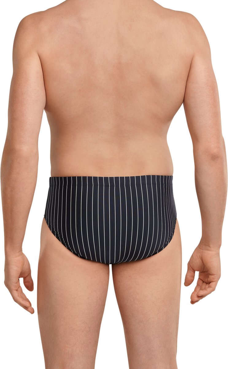 SCHIESSER Nautical Casual heren badkleding - zwemslip met ritszak breiwerk gerecycled strepen zwart — afbeelding 5