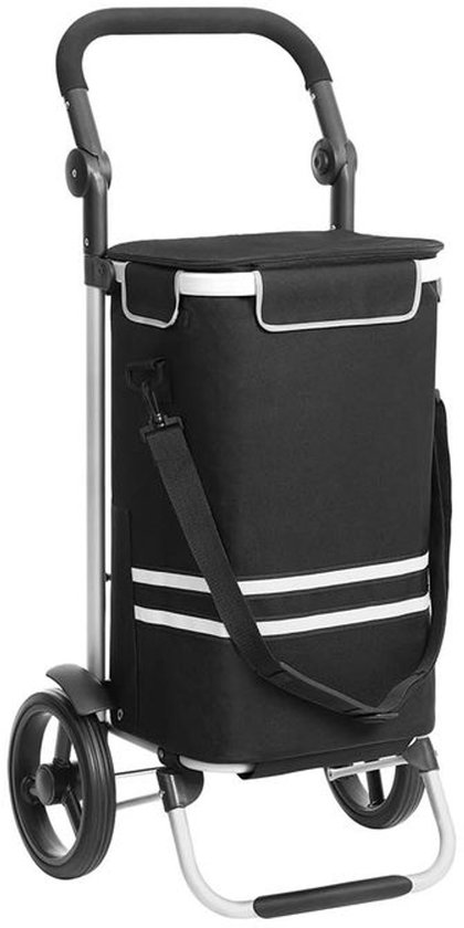 ShoppingCruiser 'Shop & Relax' | Winkelwagen met zitting | Boodschappentrolley | Zwart | 40 liter
