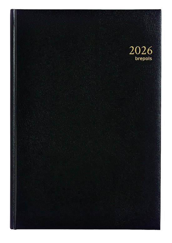 Brepols bureau agenda 2026 - OMEGA [0.030] - LIMA - Bureau agenda - 1 week op 2 pagina's - Weekoverzicht - Zwart - 21 x 29 cm