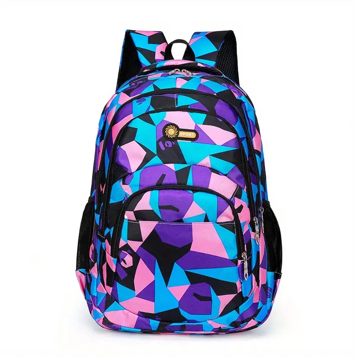 Stevige rugzak | paars | 25 liter | meisjes rugzak | schooltas - studentenrugzak | geblokt vakjes patroon | geschikt voor laptop voor jongens en meisjes of heren en dames