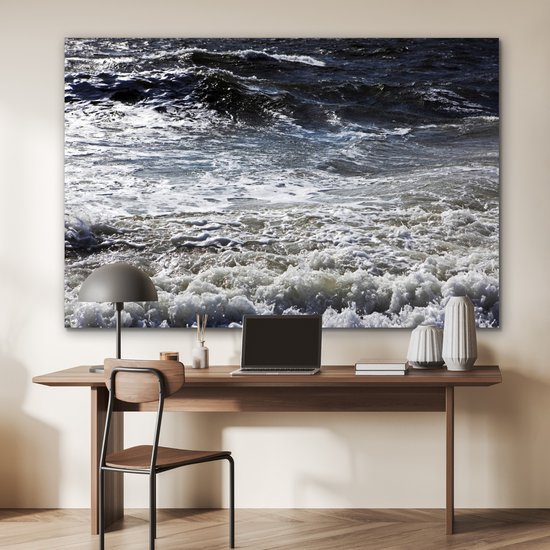 Tableau aluminium 150x100 cm - Décoration murale métal - Mer du Nord - Water - Vagues - Décoration murale métal salon - Décoration industrielle - Photo sur dibond - Accessoires industriels chambre