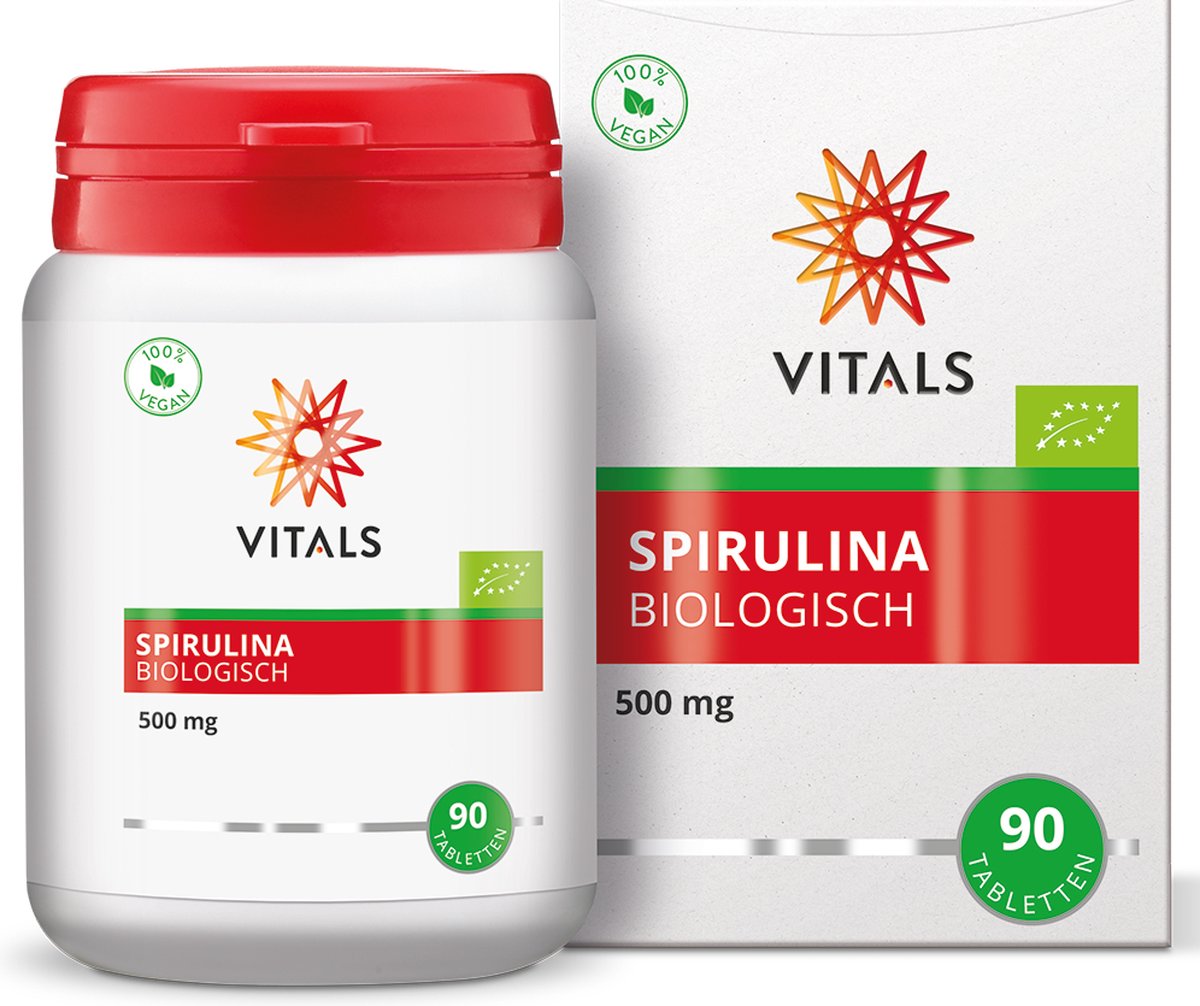 Goedkoopste Vitals Spirulina Biologisch 500 mg - 90 tabletten. ’S werelds meest voedzame greenfood, tablet zonder hulpstoffen.