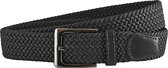 Landley Elastische Riem met Gevlochten Stretch Elastiek – Dames / Heren - Zwart - Lengte totaal 130 cm / Riemmaat 115
