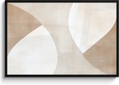 Poster in lijst - Fotolijst 120x80 cm - Posters - Bruin - Japandi - Abstract - Posterlijst zwart - Decoratie - Wanddecoratie woonkamer - Muurdecoratie slaapkamer