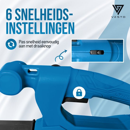 Vesto® Bladblazer op Accu - Compacte en Draadloze Bladblazer voor Tuin en Oprit - Lichtgewicht en Krachtig - Geschikt voor Bladeren en Tuinafval - Inclusief Oplader — afbeelding 4