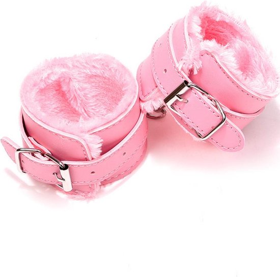 Menottes en cuir avec Bont - Rose - SM Bondage Sex - Set Erotiek pour BDSM - Jouets sexuels - Sex Toys - Cadeau Saint Valentin pour Hem & Cheveux - Cadeau Saint Valentin pour Homme & Femme