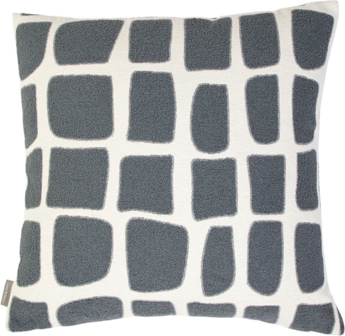 Mars & More Doby chenille jaquard kussen donkergrijs 45x45cm