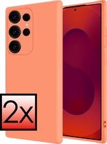 Coque arrière en Siliconen pour Samsung S25 Ultra - Pêche - Lot de 2