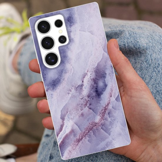 Telefoonhoesje Geschikt voor Samsung Galaxy S25 Ultra hoesje - Mineraal - Edelsteen - Chic - Siliconen Telefoonhoesje Telefoonhoesje
