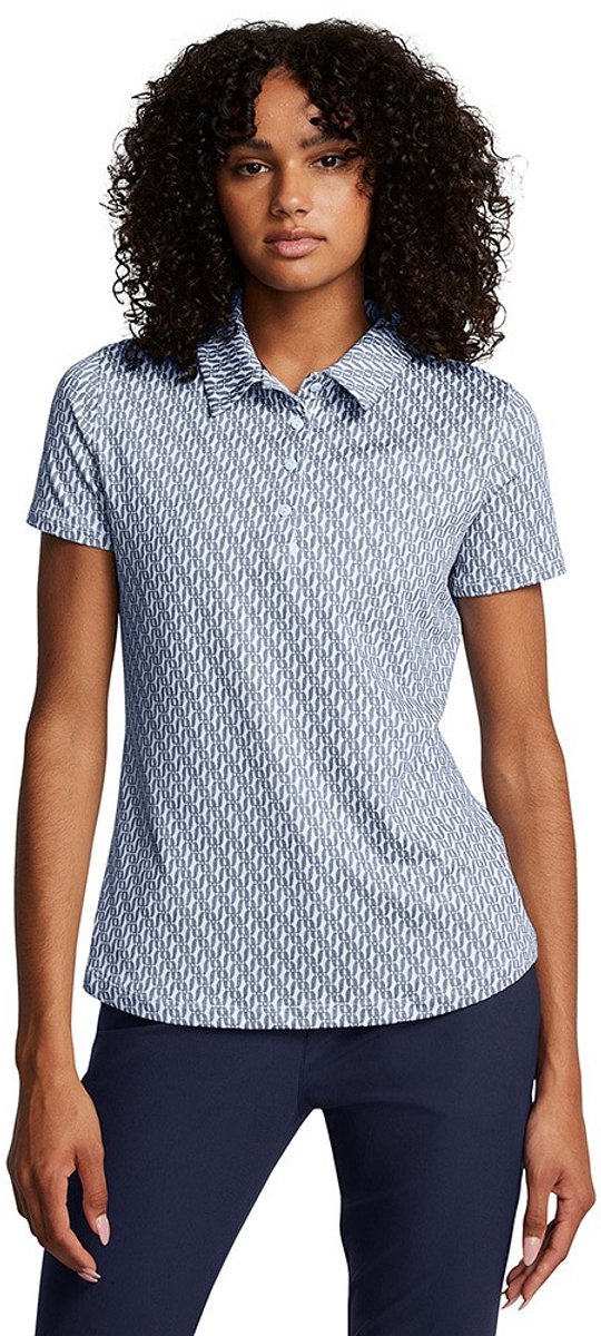 Under Armour Playoff 3.0 Printed Dames Polo Nimbus Blue van Under Armour — afbeelding 2