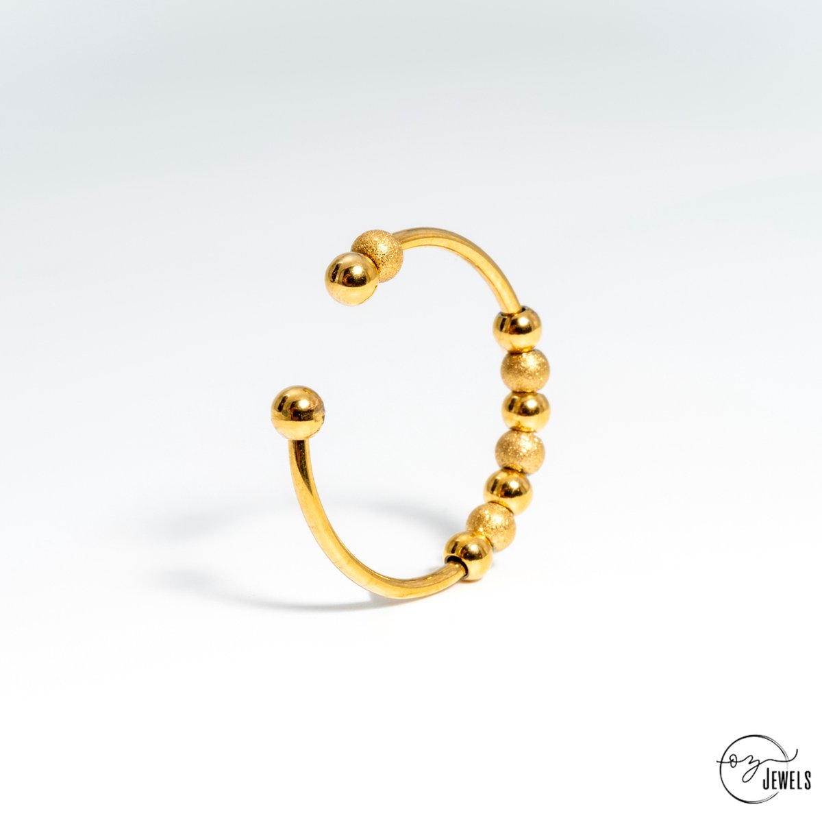 OZ Jewels – Kralen Ring – 18K Verguld – Subtiel – Vrouwen