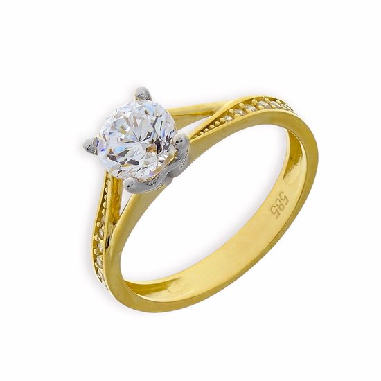 Prachtige Gouden Solitaire Ring 14K met 0.45 Ct Diamant - Kleen Edelmetalen