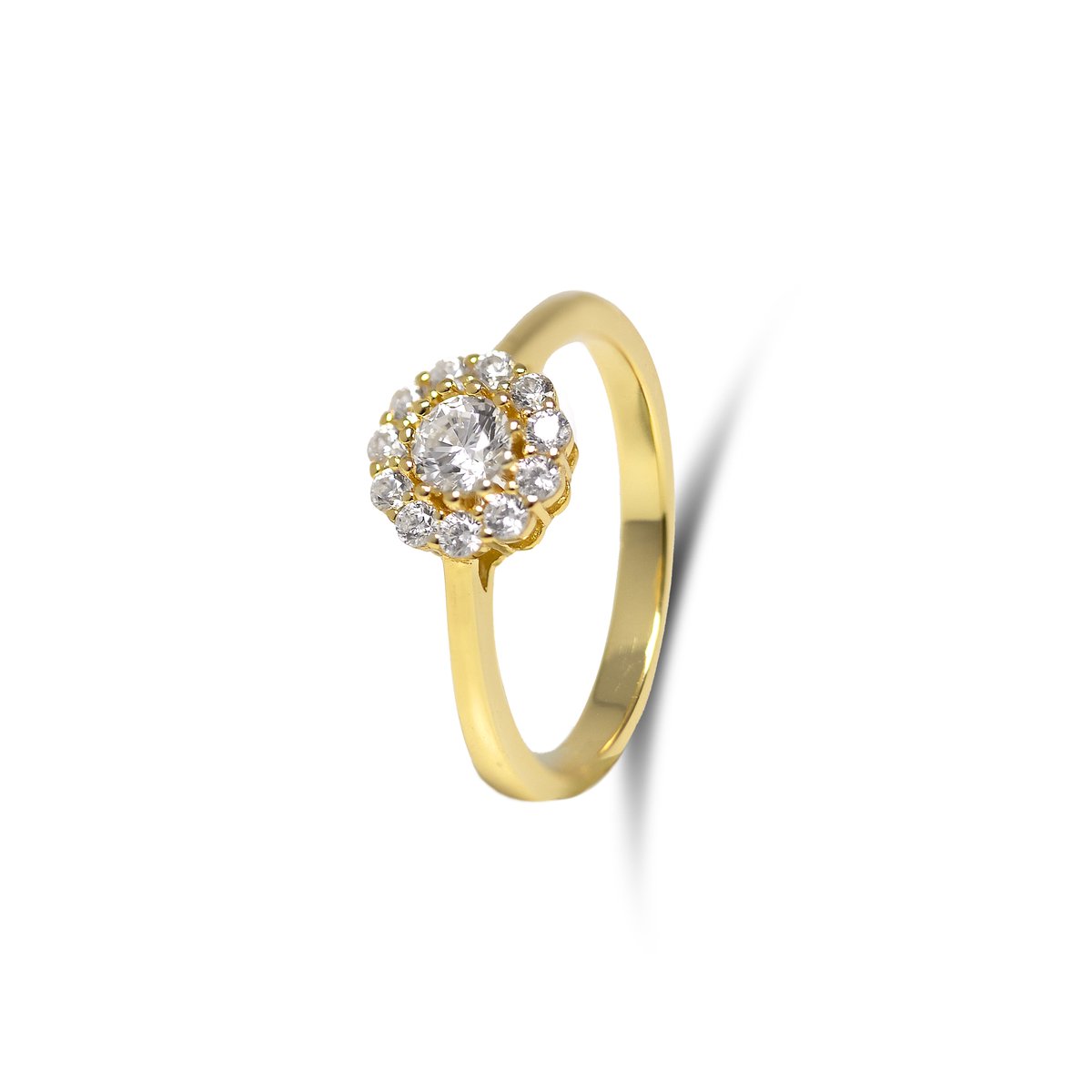 New Bling - 9NB-1441-54 - zilveren ring met zirkonia - 925 sterling silver - gold plated