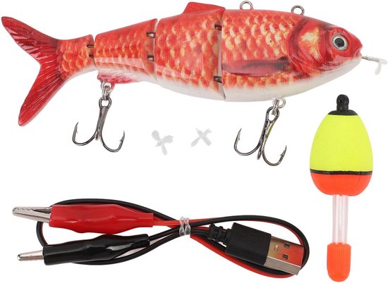 13cm Oplaadbare LED Robotvissen Kunstaas, Multi-Jointed Hard Kunstaas Swimbaits Elektrisch Vissen Aas Voor Zoet En Zout Water