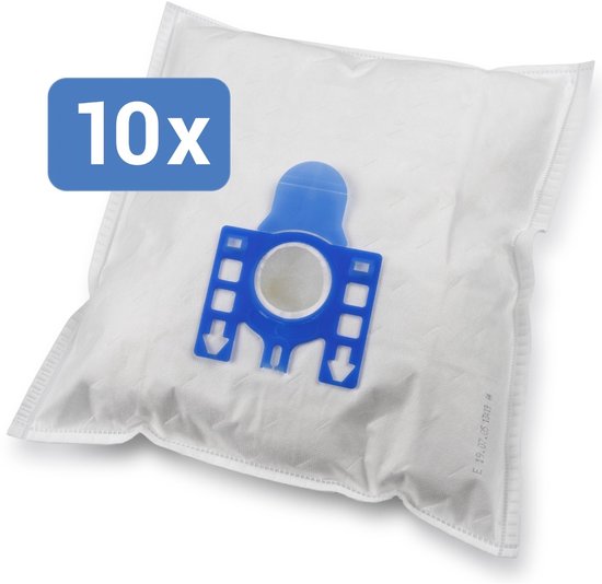 Witte stofzuigerzak met blauwe sluiting, 10 stuks