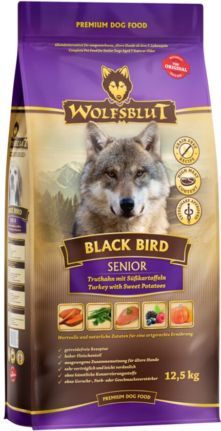 Wolfsblut Grain Free Senior Black Bird 12,5 kg - Hond