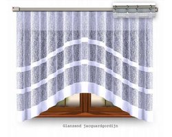 Zuzanna glanzend jacquardvitrage 320 x 180 cm- Curtains - Jacquardgordijnen- wit - 320 x 180 cm