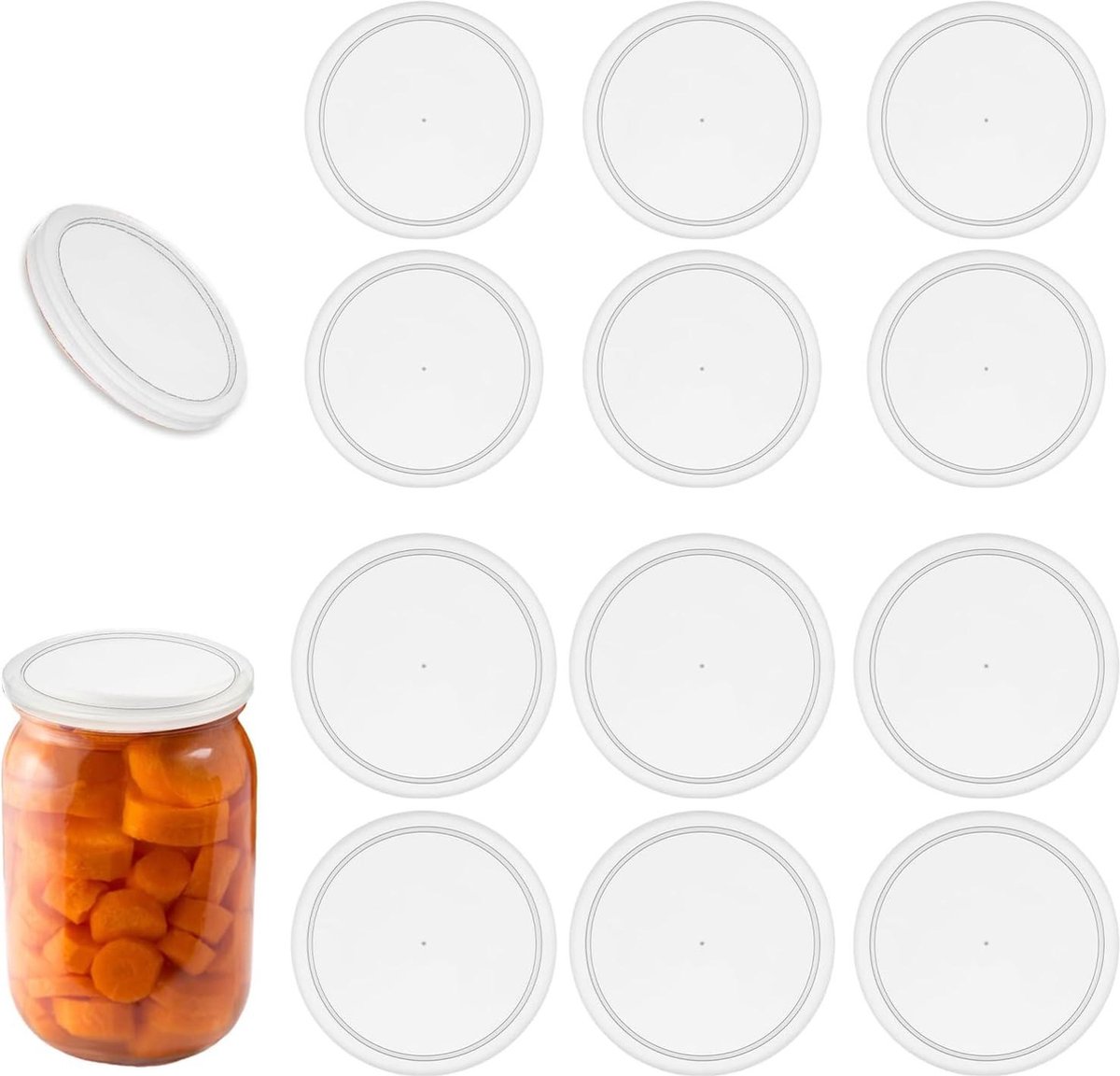 12 stuks universele deksels voor blikjes en yoghurtpotten - 400G, 800G, 200G