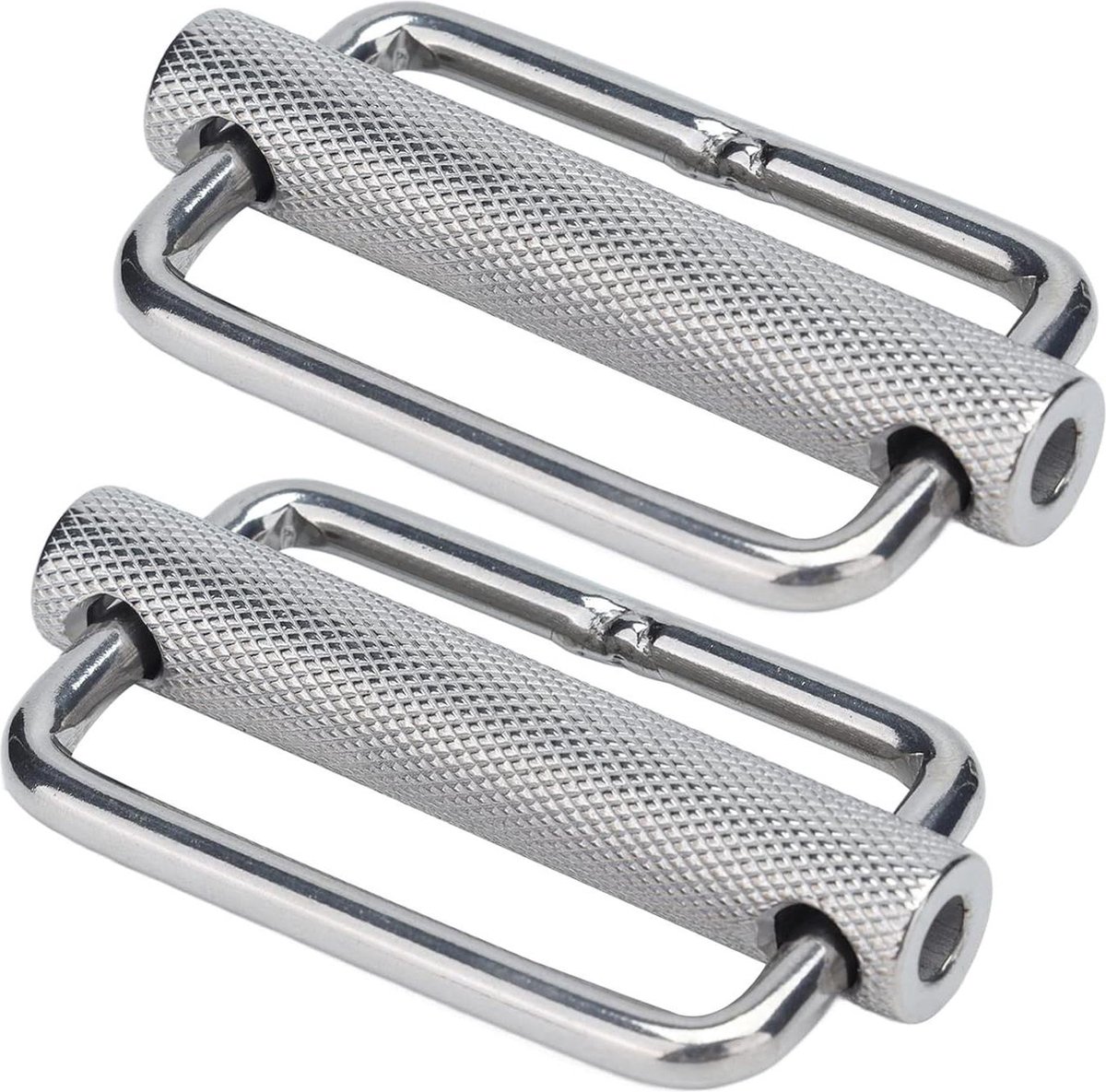 2 Stuks Gekartelde Schuifgesp Hardware Set voor Riem - Roestvrij Staal