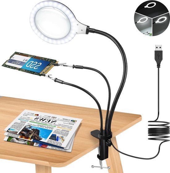 NZQXJXZ 5x Magnifier with Light and Stand, 42 LED Flexible NZQXJXZ 5x Magnifier with Light and Stand, 42 LED Flexible