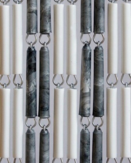 Vliegengordijnenexpert Hulzen - Vliegengordijn - 90x210 cm - Wit, Grijsgevlamd