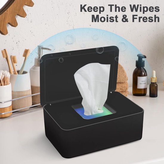 Rangement Lingettes étanche 2 Boîtes à Lingettes Humides - Distributeur étanche Pour Lingettes Bébé, Démaquillantes - Range Lingettes Pratique Boite Mouchoirs