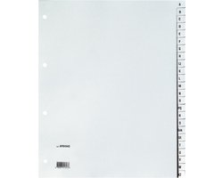 Q-CONNECT alfabetische tabbladen, A4, PP, 24 tabs, grijs