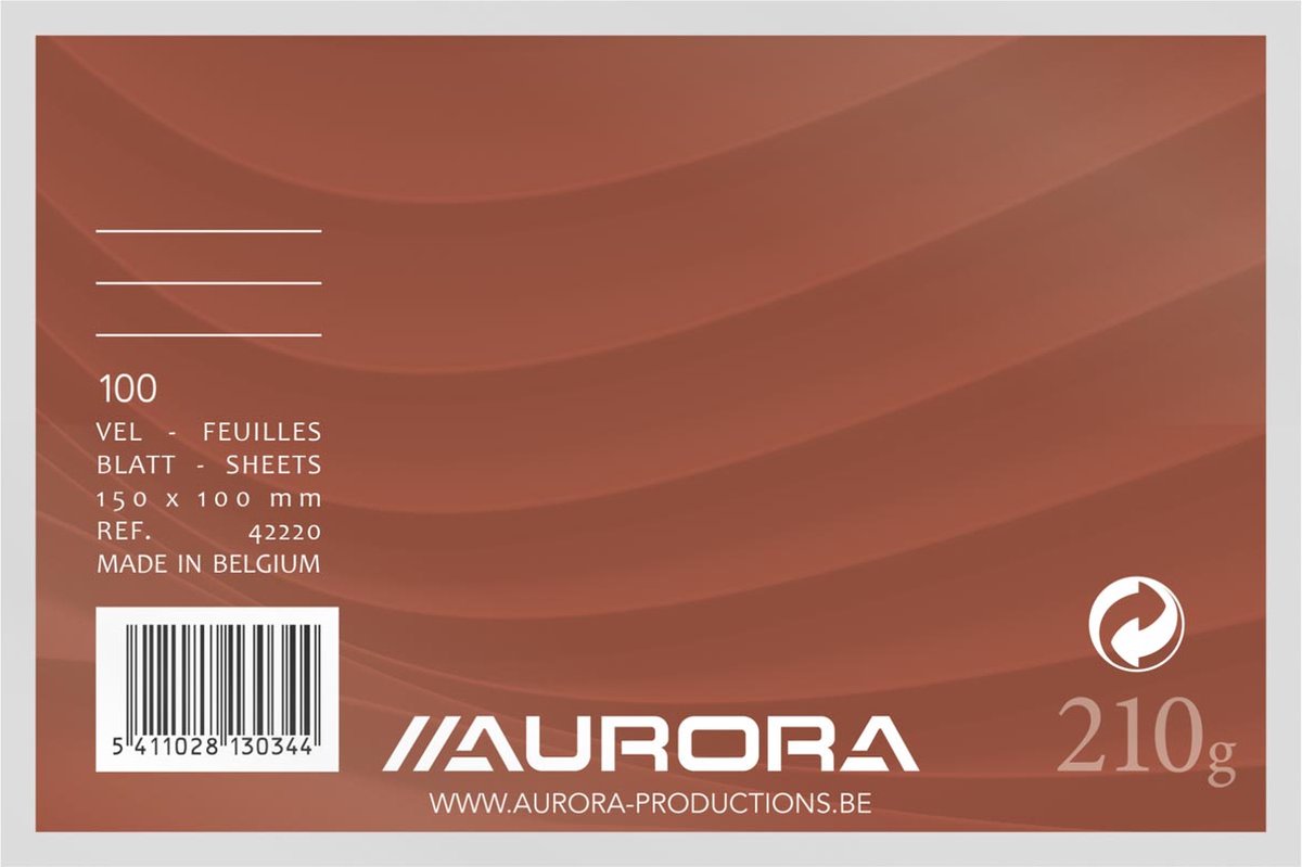 Systeemkaart Aurora 150x100mm lijn met rode koplijn 210gr wit 100 vel | 10 stuks