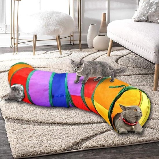 Draagbare kattentent met tunnel - opvouwbare buitenbox voor katten en kleine dieren - Visueel gaashuis met draagtas