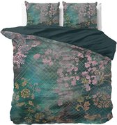 Sleeptime Tiran Flower Dekbedovertrekset - Lits-Jumeaux - 240x200/220 2 kussenslopen 60x70 - Groen