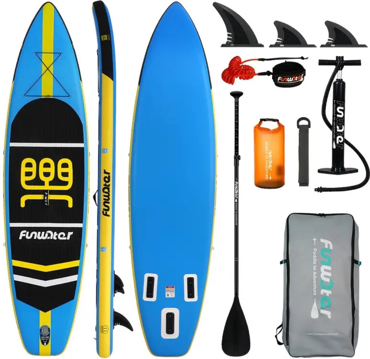 Nivard Sup Board - Opblaasbaar - Supboard - Sup Boards - Paddle - Kayak - Lichtblauw - 350cm