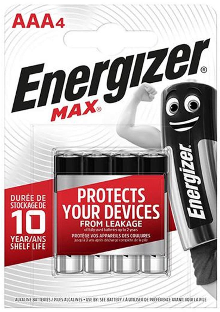Energizer Max AAA batterij (potlood) Alkaline 1.5 V 4 stuk(s)