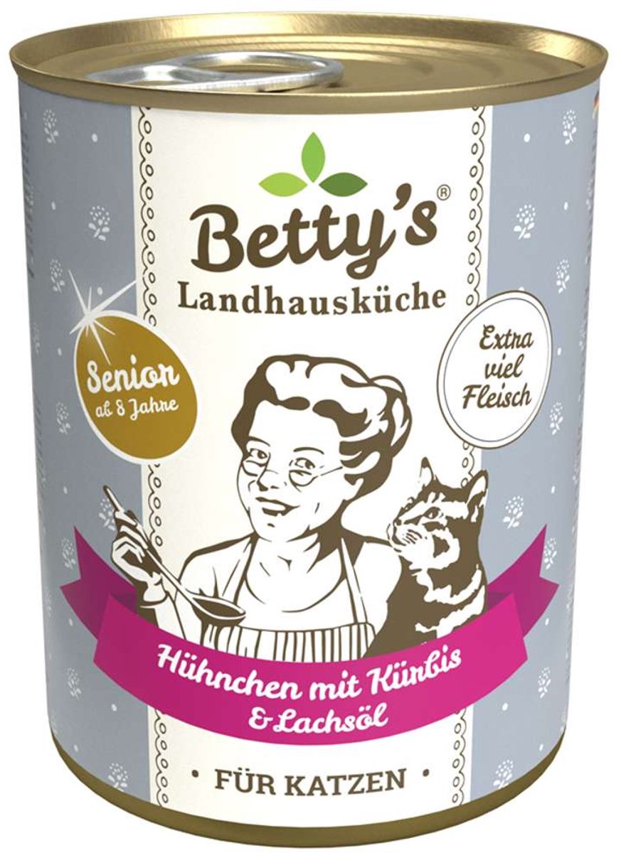 Betty's Landhausküche Kat - Senior blik 6x400g - Pompoen & zalmolie