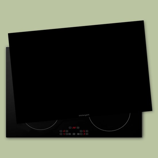 KitchenYeah® Protection plaque induction 76x51.5 cm - Noir - Protege plaque de cuisson - Couvre plaque induction - Protecteur d'induction - Cuisine