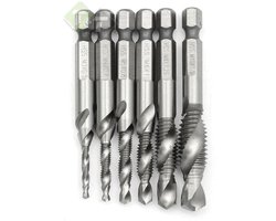 Boor tap set- Tapset- 6 delig-Metrisch- Tappenset- Hofftech