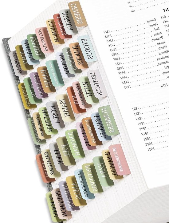 150 Grote, Gelamineerde Bijbeltabbladen met Gouden Reliëf - Inclusief
