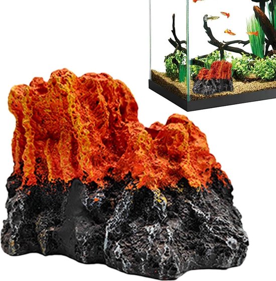 2 Stuks Mini Aquarium Vulkaan Decoratie - Grappige Vulkanische Ornamenten Met Zuurstoffunctie Voor Een Levendig Aquarium