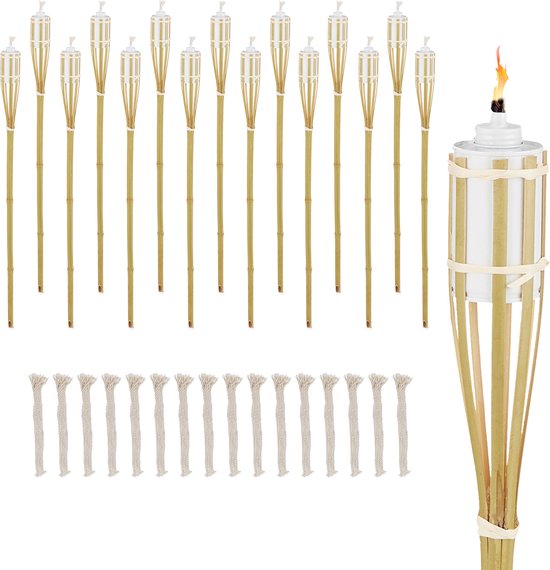 RELAXDAYS Torche Bambou Nature Set De 10 - 10035709-0