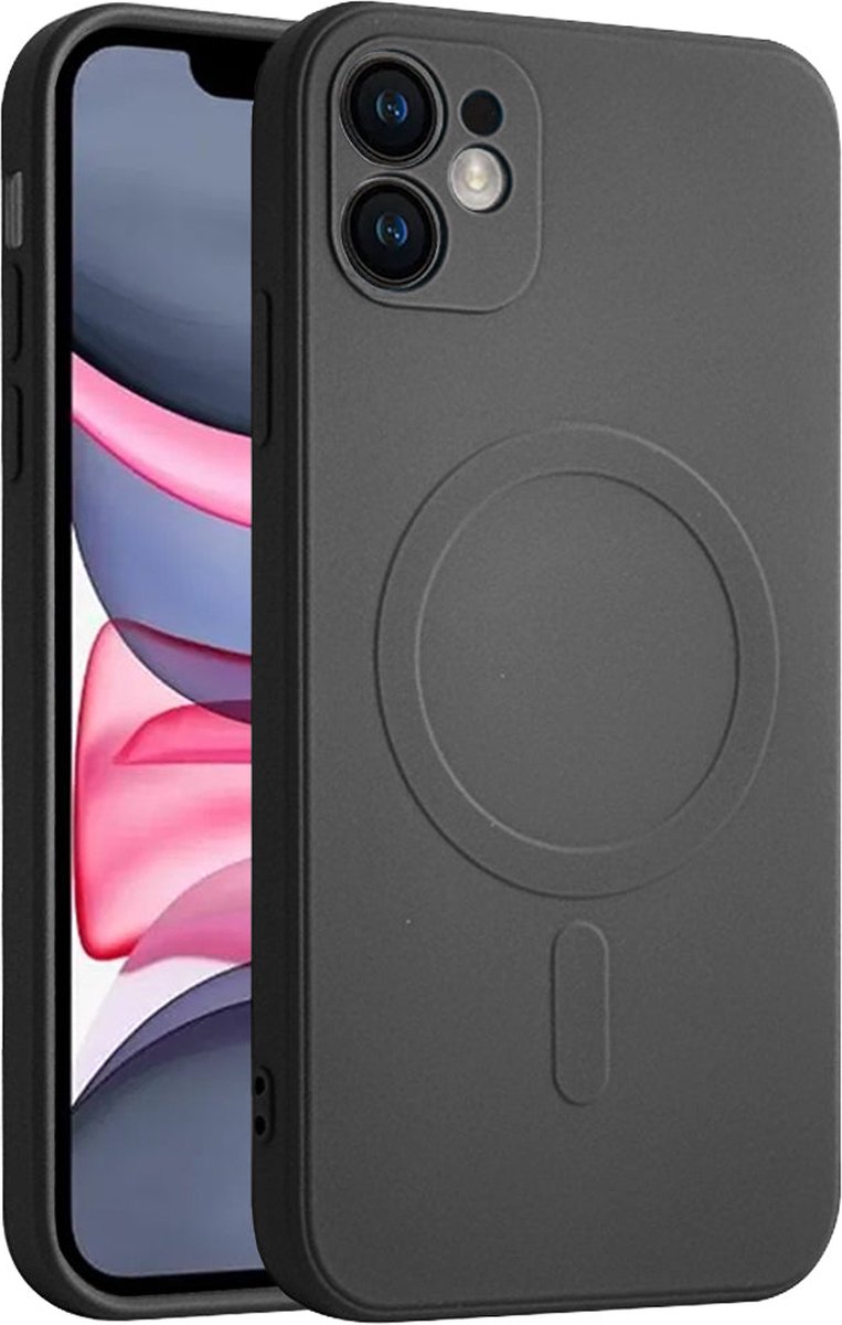 Casify Siliconen Hoesje geschikt voor MagSafe iPhone 11 Hoesje - Zwart