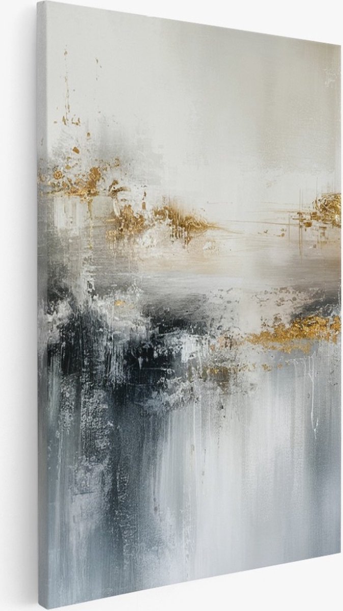 Saammp Canvas Schilderij - Neutrale kleuren - Abstract - 75x100 - Foto op canvas - Wanddecoratie - Muurdecoratie Woonkamer - Slaapkamer decoratie - Canvas Print Multicolor