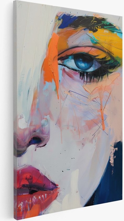 Saammp Canvas Schilderij - Abstract - Vrouwen oog - 80x120 - Foto op canvas - Wanddecoratie - Muurdecoratie Woonkamer - Slaapkamer decoratie - Canvas Print
