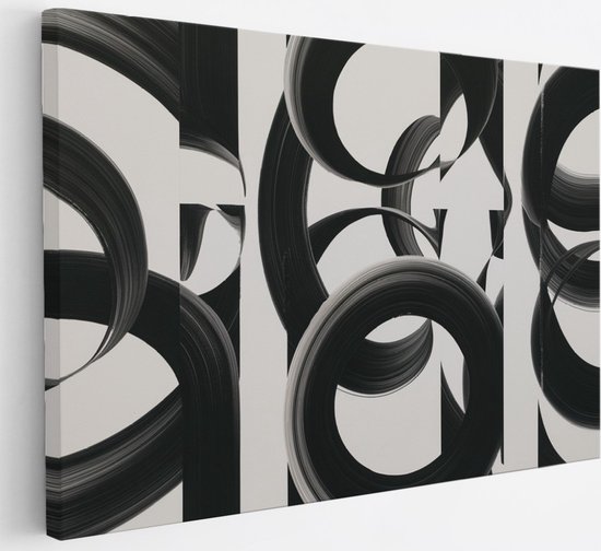 Saammp Canvas Schilderij - Abstract - Zwart-wit - 100x75 - Foto op canvas - Wanddecoratie - muurdecoratie Woonkamer - Slaapkamer decoratie - Canvas Print