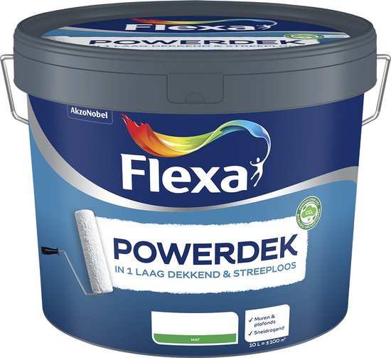 Flexa - Powerdek Muren & Plafonds - Wit - 5 L