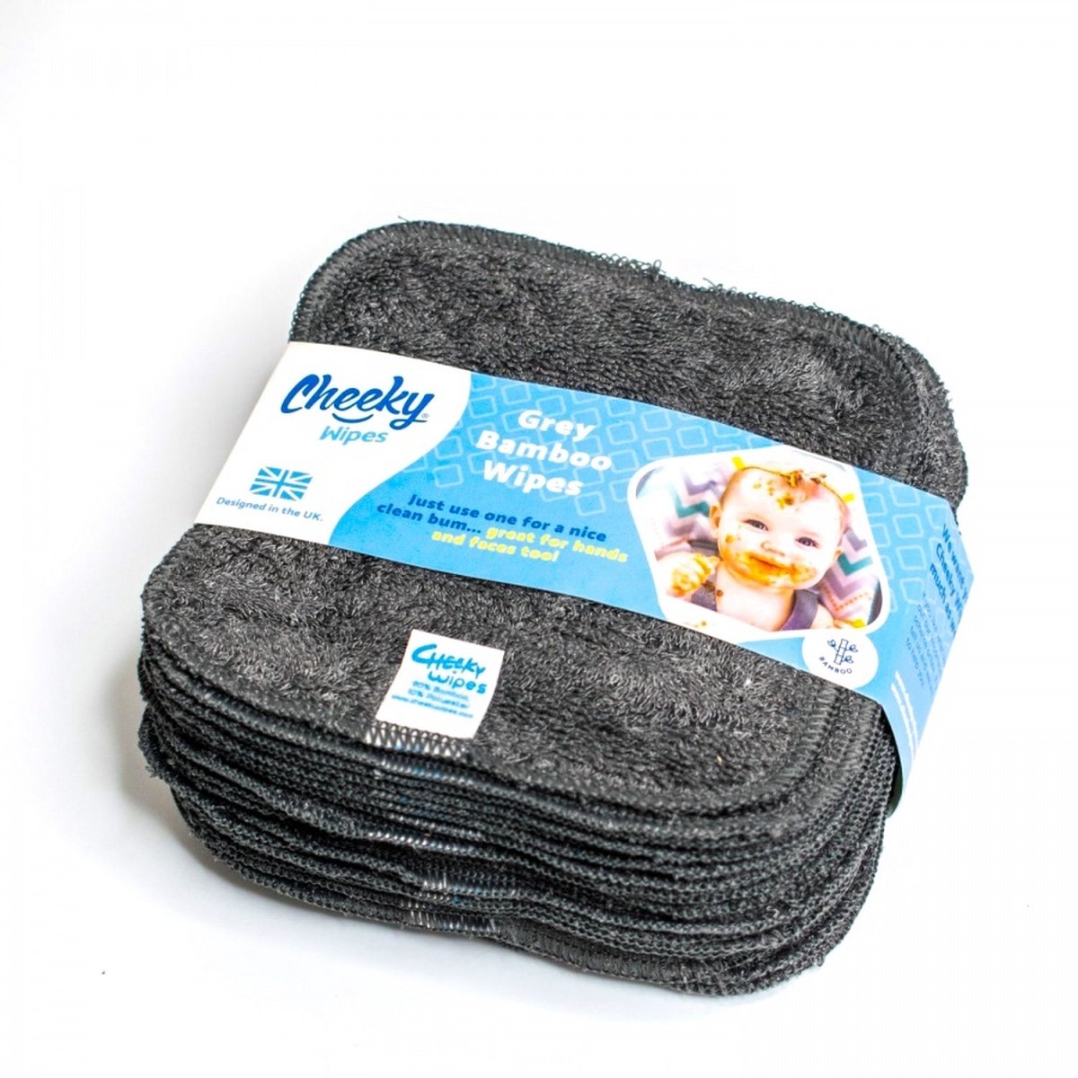 Cheeky Wipes - Babydoekjes - Bamboe - 25 Stuks - Antibacterieel - Grijs - Eco-vriendelijke doekjes