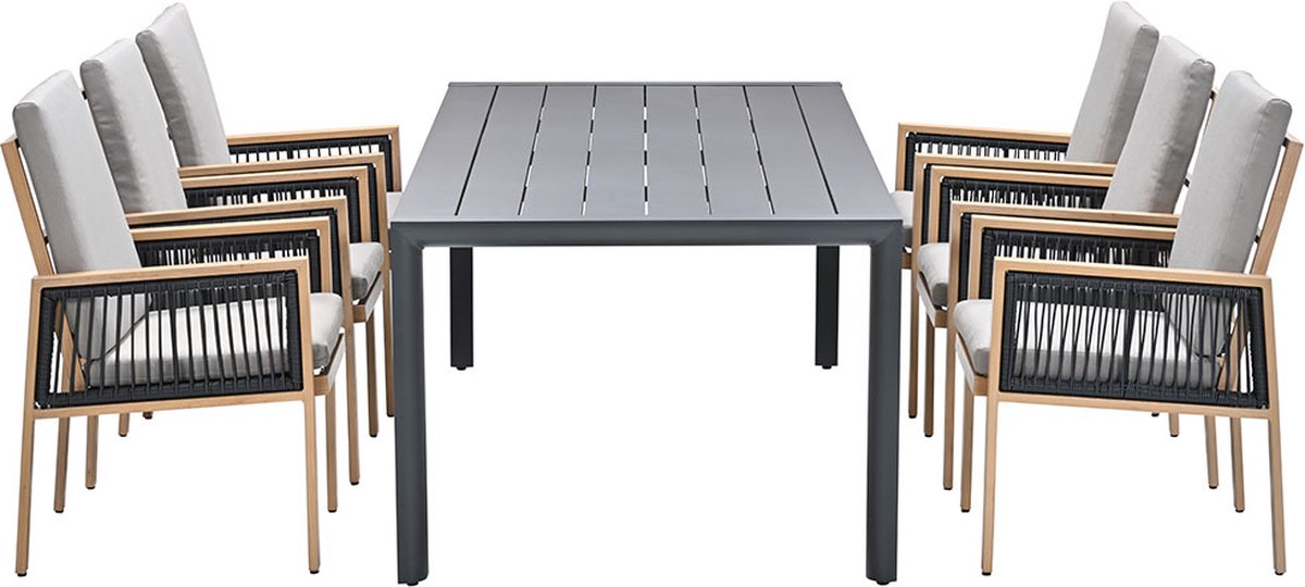 Garden Impressions San Capri tuinset 7-delig met Adana tuintafel 220x100 cm.