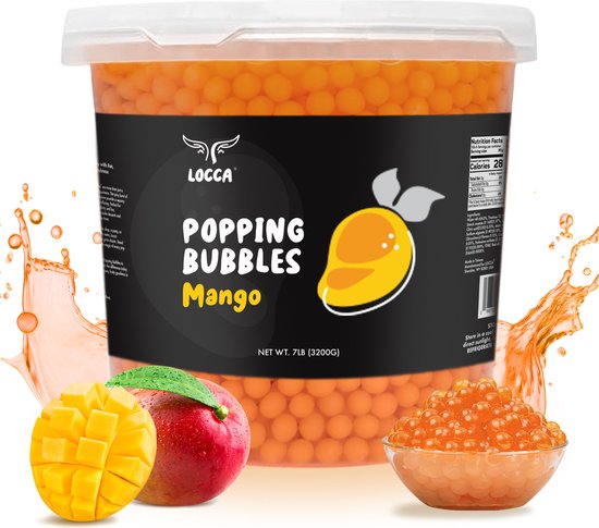 Locca - Bubble Tea - Mango - Popping Boba - Prêt à l'emploi - Boba Tea - Perles de Tapioca - 3,2 Kg